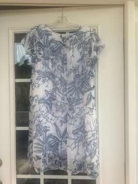 Made in Italy 🇮🇹 Blue Floral Dress with Flutter Sleeves - Women